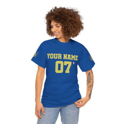 'Play For His Glory' Curaçao Blauw voetbalshirt - WK nummer (met gepersonaliseerde naam en rugnummer)