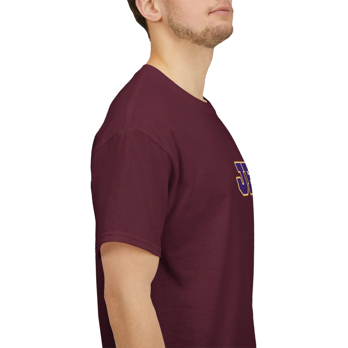 JESUS, Son of God - Varsity T-Shirt - Purple Letters