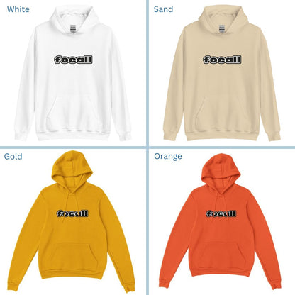 Unisex Classic Pullover Hoodie | Focall Black White letters