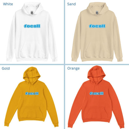Unisex Classic Pullover Hoodie | Focall Blue White letters
