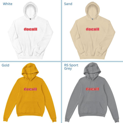 Unisex Classic Pullover Hoodie | Focall Red White letters