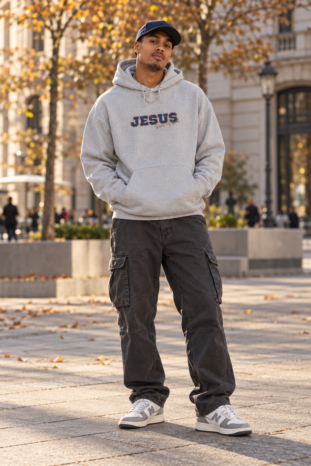 'Jesus, Son of God' Blue Design. Unisex Hoodie