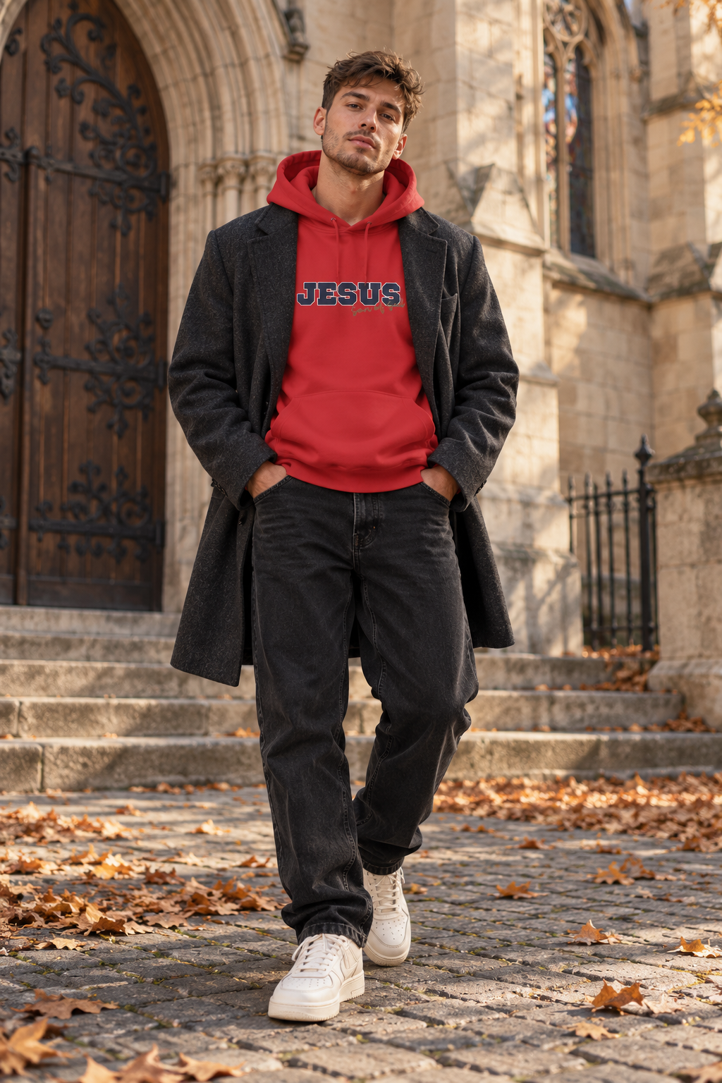 'Jesus, Son of God' Blue Design. Unisex Hoodie