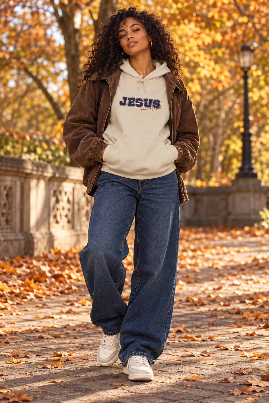 'Jesus, Son of God' Blue Design. Unisex Hoodie