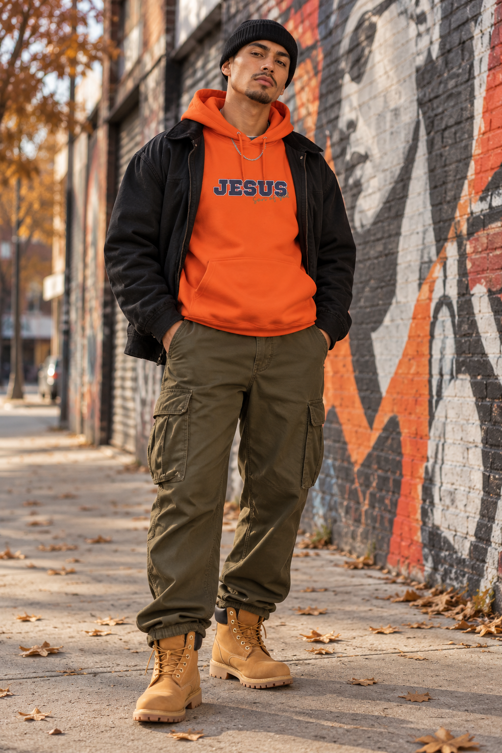 'Jesus, Son of God' Blue Design. Unisex Hoodie