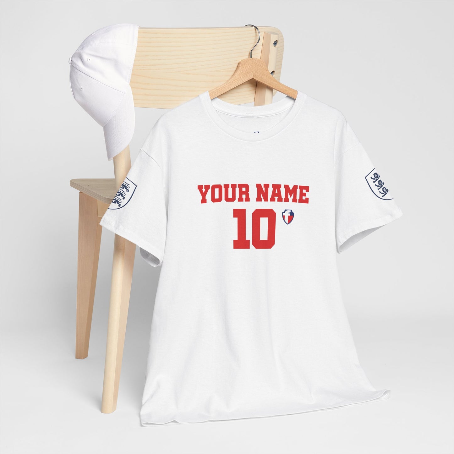 ONE KING — England World Cup Edition Sports T-Shirt (personalized with your own name and number)