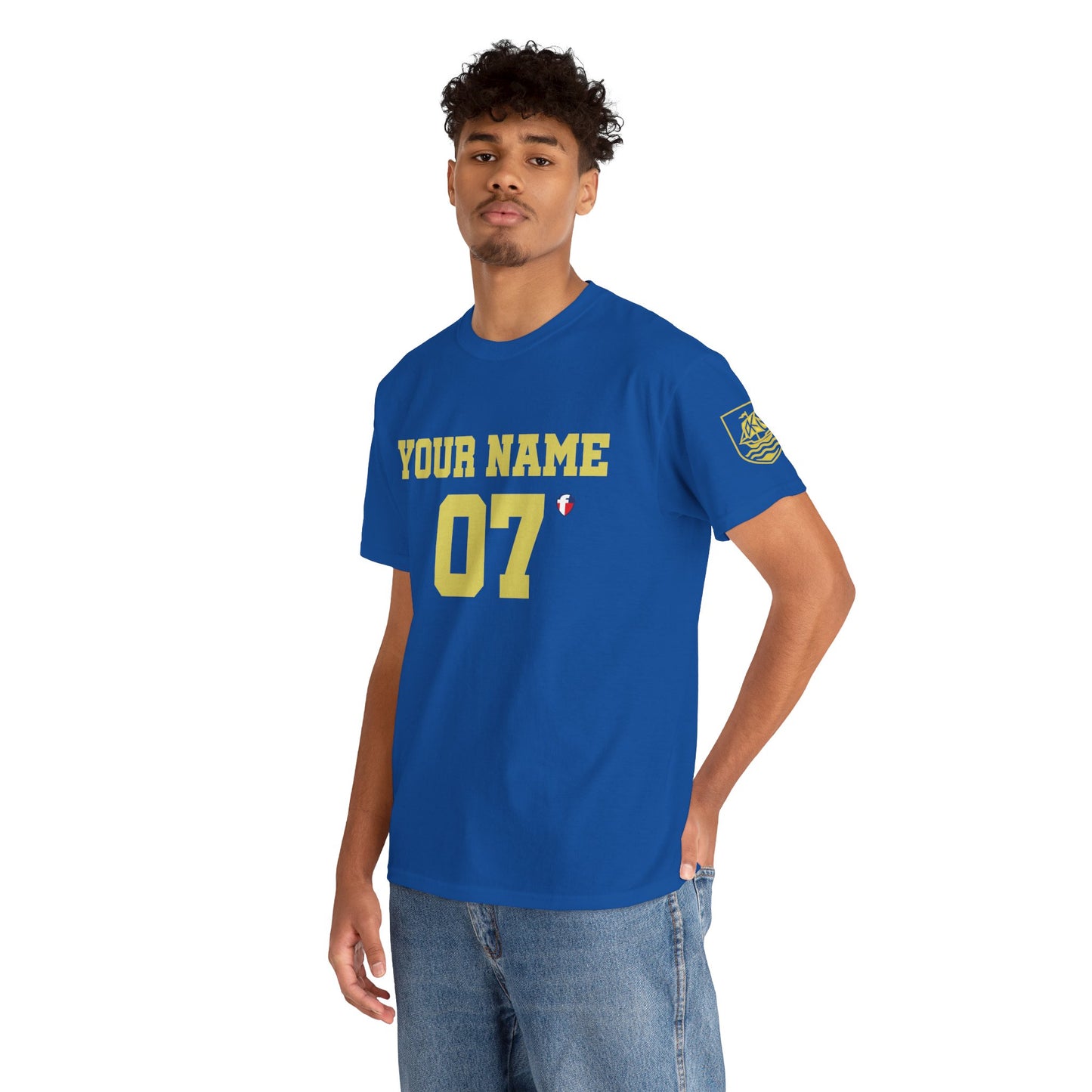 'Play For His Glory' Curaçao Blauw voetbalshirt - WK nummer (met gepersonaliseerde naam en rugnummer)