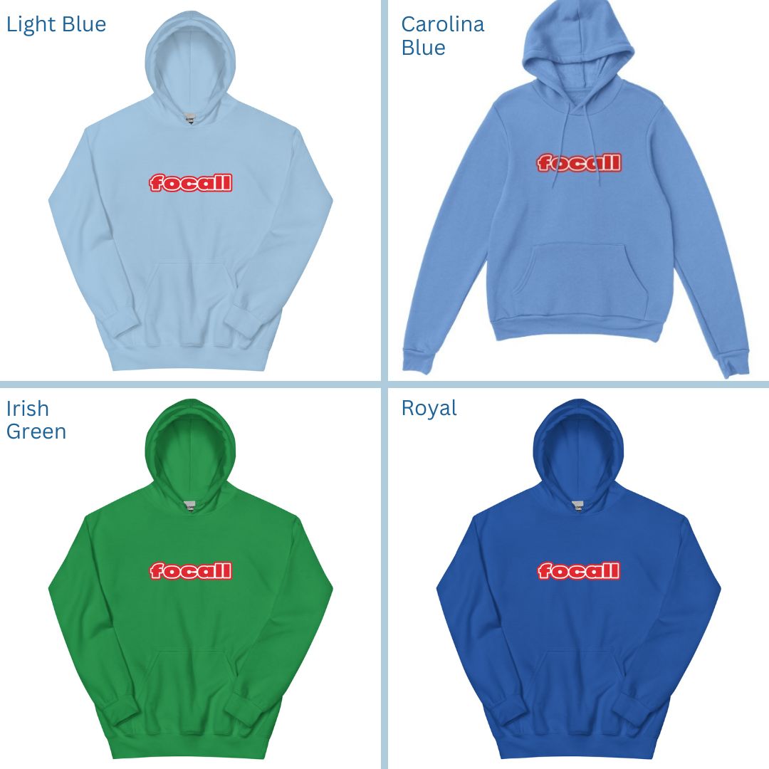 Unisex Classic Pullover Hoodie | Focall Red White letters