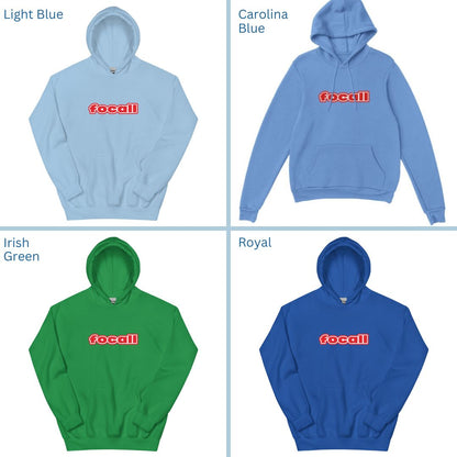 Unisex Classic Pullover Hoodie | Focall Red White letters