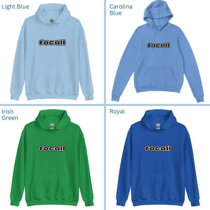 Unisex Classic Pullover Hoodie | Focall Black White letters