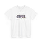 JESUS, Son of God - Varsity T-Shirt - Blauwe Letters