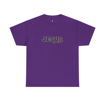 JESUS, Son of God - Varsity T-Shirt - Blauwe Letters