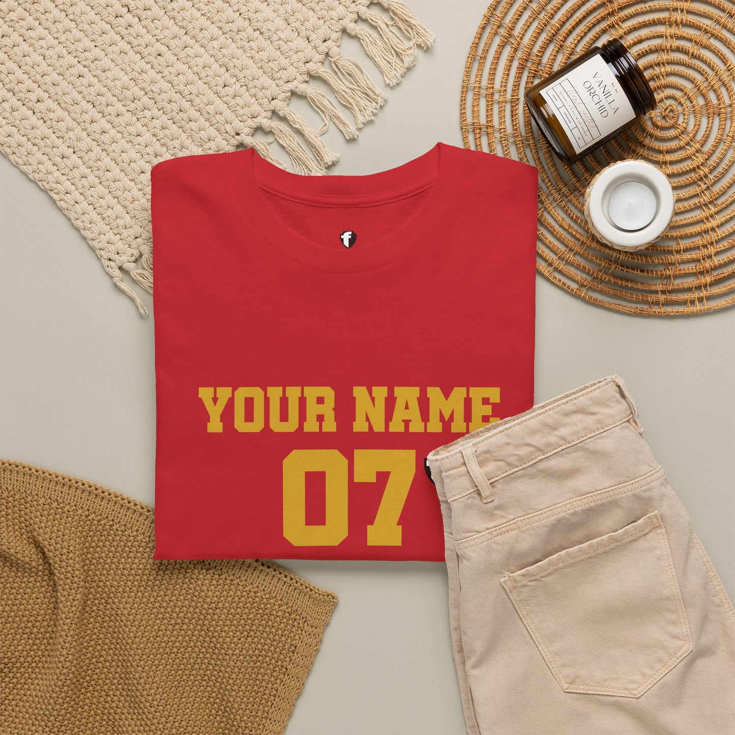 'Jesus Is My Goal' — Red Football Jersey in Spanish Style (WC, personalized)