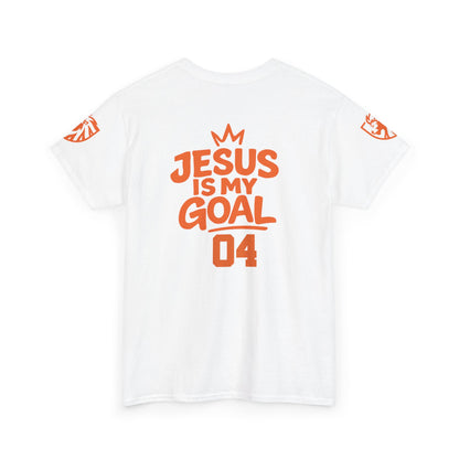 ‘Jesus Is My Goal’- Oranje Ontwerp - Voetbal Nederlands WK-T-shirt  (met gepersonaliseerde naam en nummer)