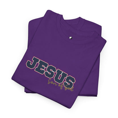 JESUS, Son of God - Varsity T-Shirt - Blauwe Letters