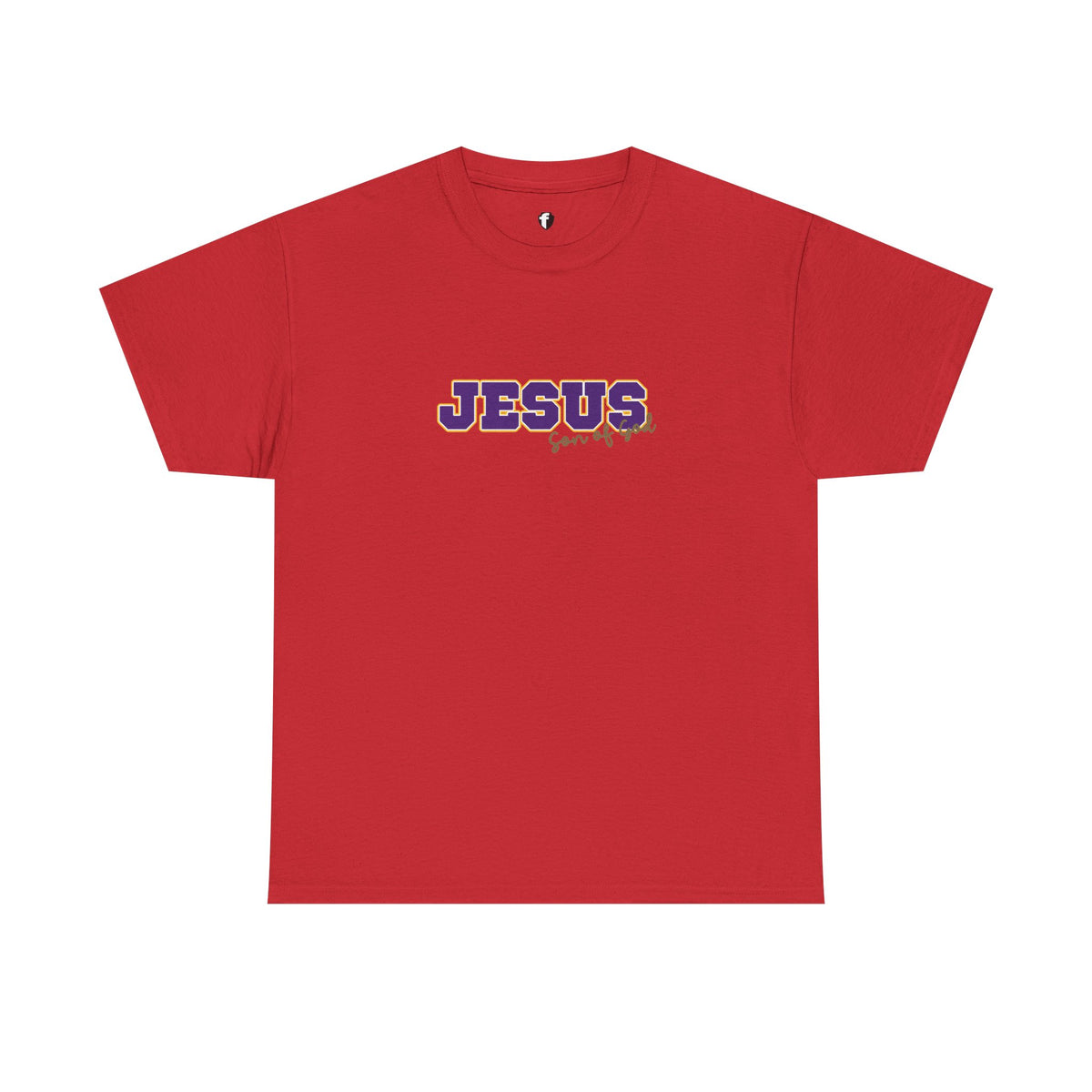JESUS, Son of God - Varsity T-Shirt - Purple Letters