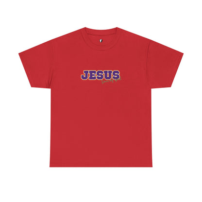 JESUS, Son of God - Varsity T-Shirt - Purple Letters