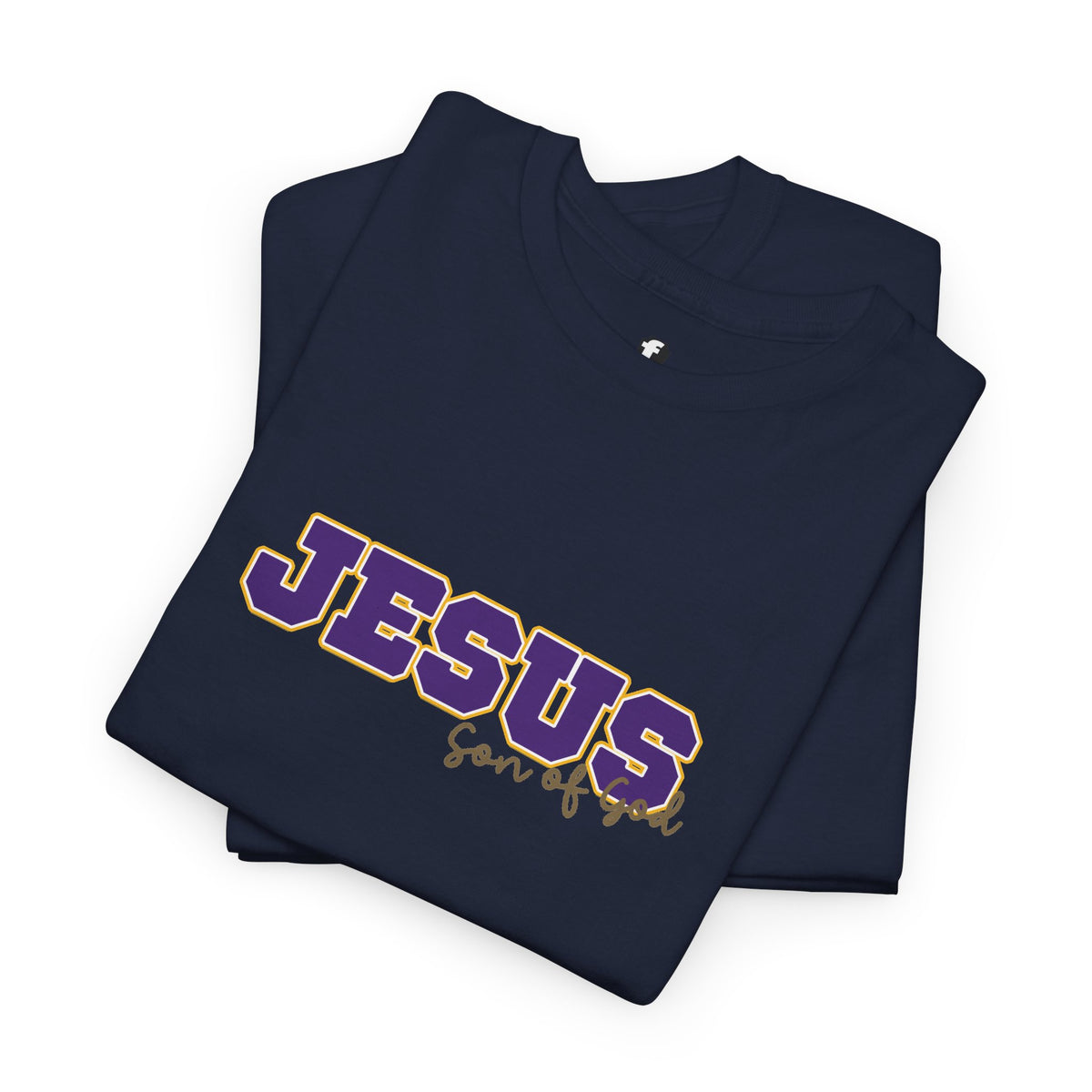 JESUS, Son of God - Varsity T-Shirt - Purple Letters