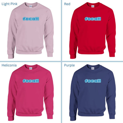 Classic Unisex Crew Neck Sweatshirt | Focall Blue White Letters