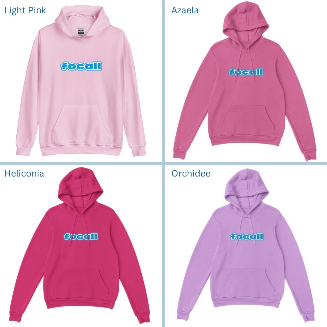 Unisex Classic Pullover Hoodie | Focall Blue White letters