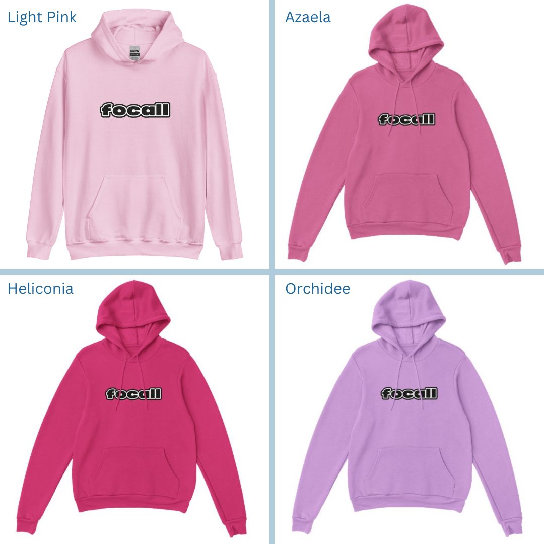 Unisex Classic Pullover Hoodie | Focall Black White letters