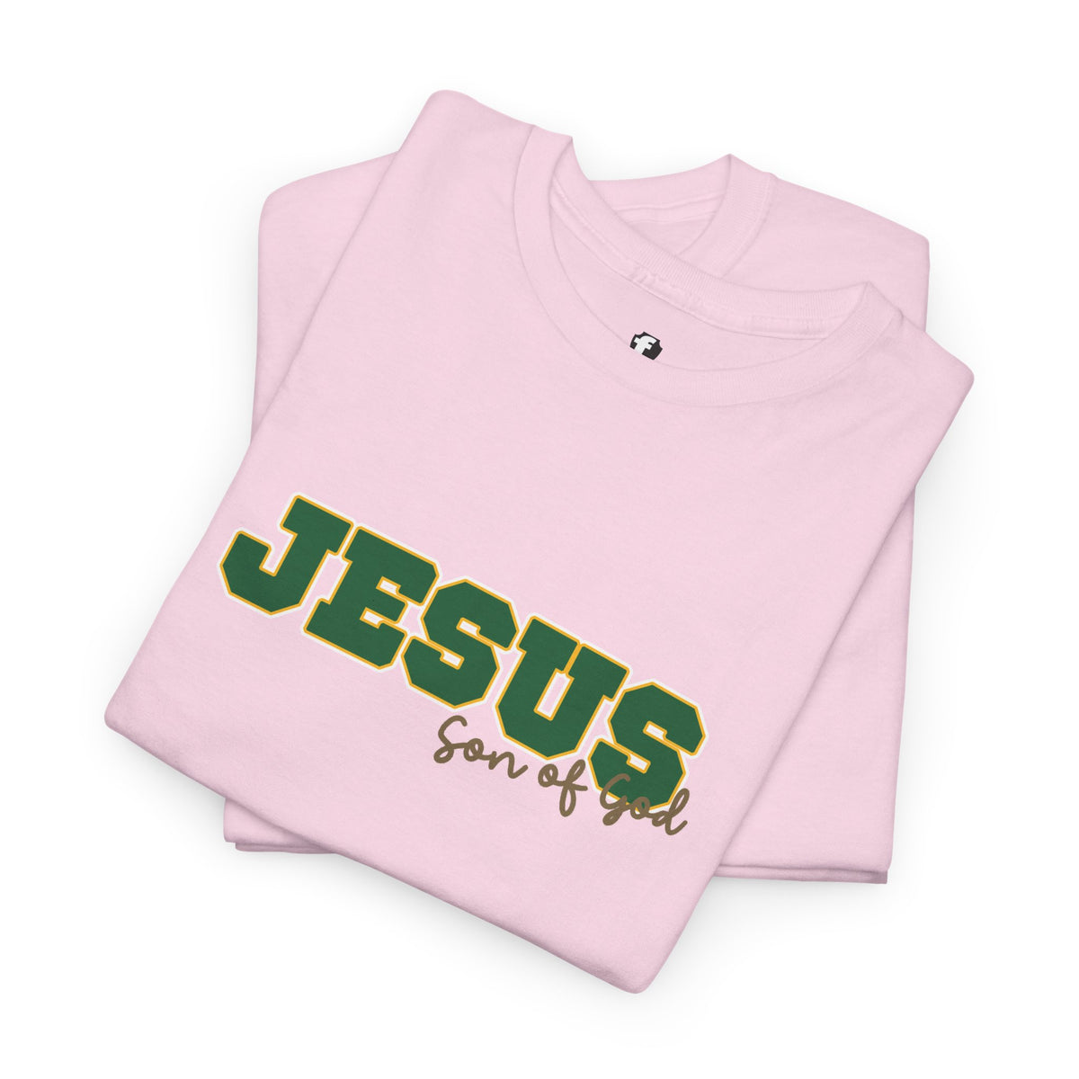 JESUS, Son of God - Varsity T-Shirt - Green Letters
