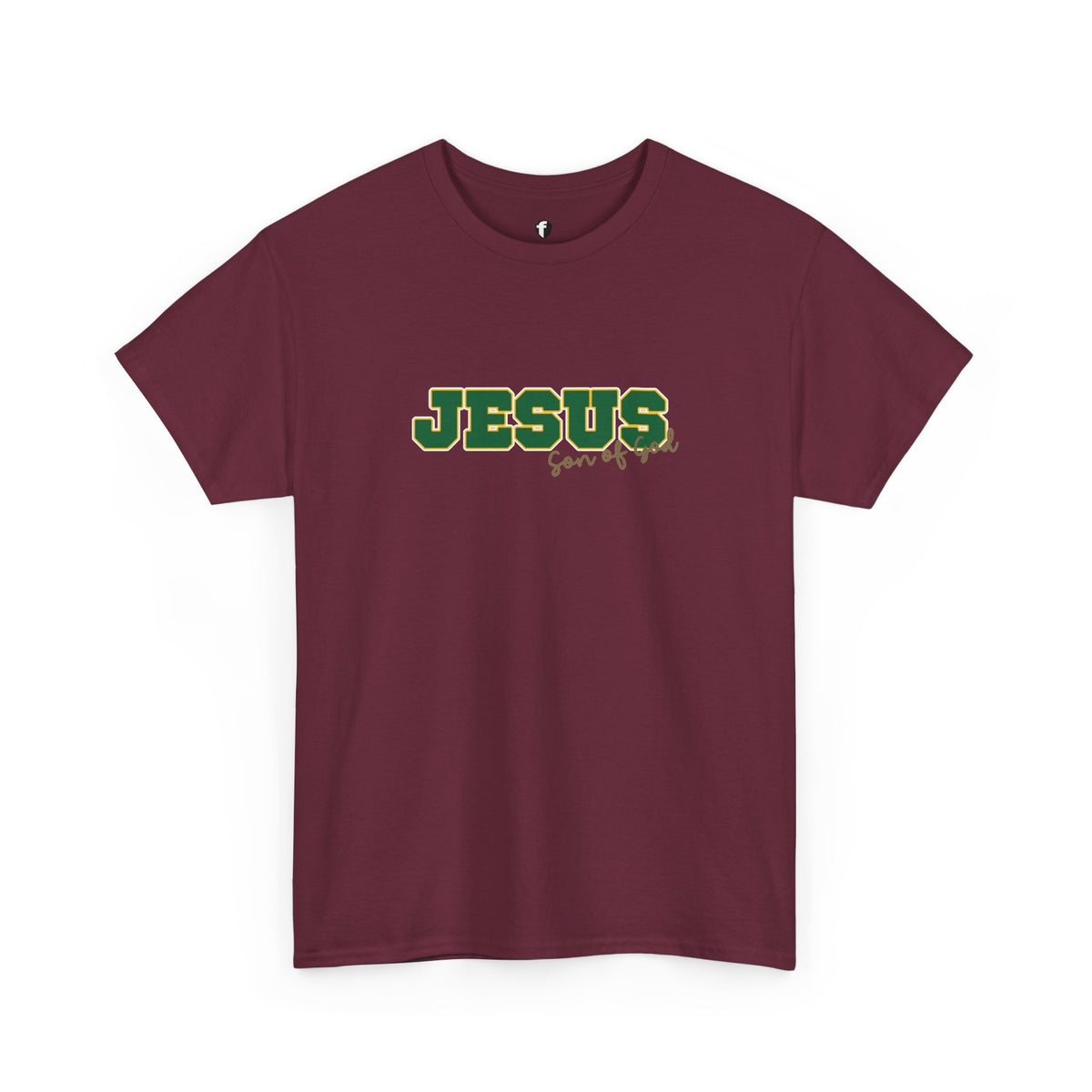 JESUS, Son of God - Varsity T-Shirt - Green Letters