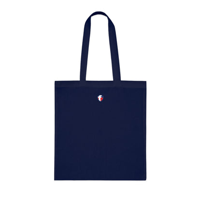 'Blessed' Cotton Tote — Minimalist faith tote bag with ‘BLESSED’ text and Focall emblem
