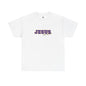 JESUS, Son of God - Varsity T-Shirt - Purple Letters
