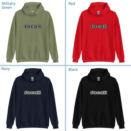 Unisex Classic Pullover Hoodie | Focall Black White letters