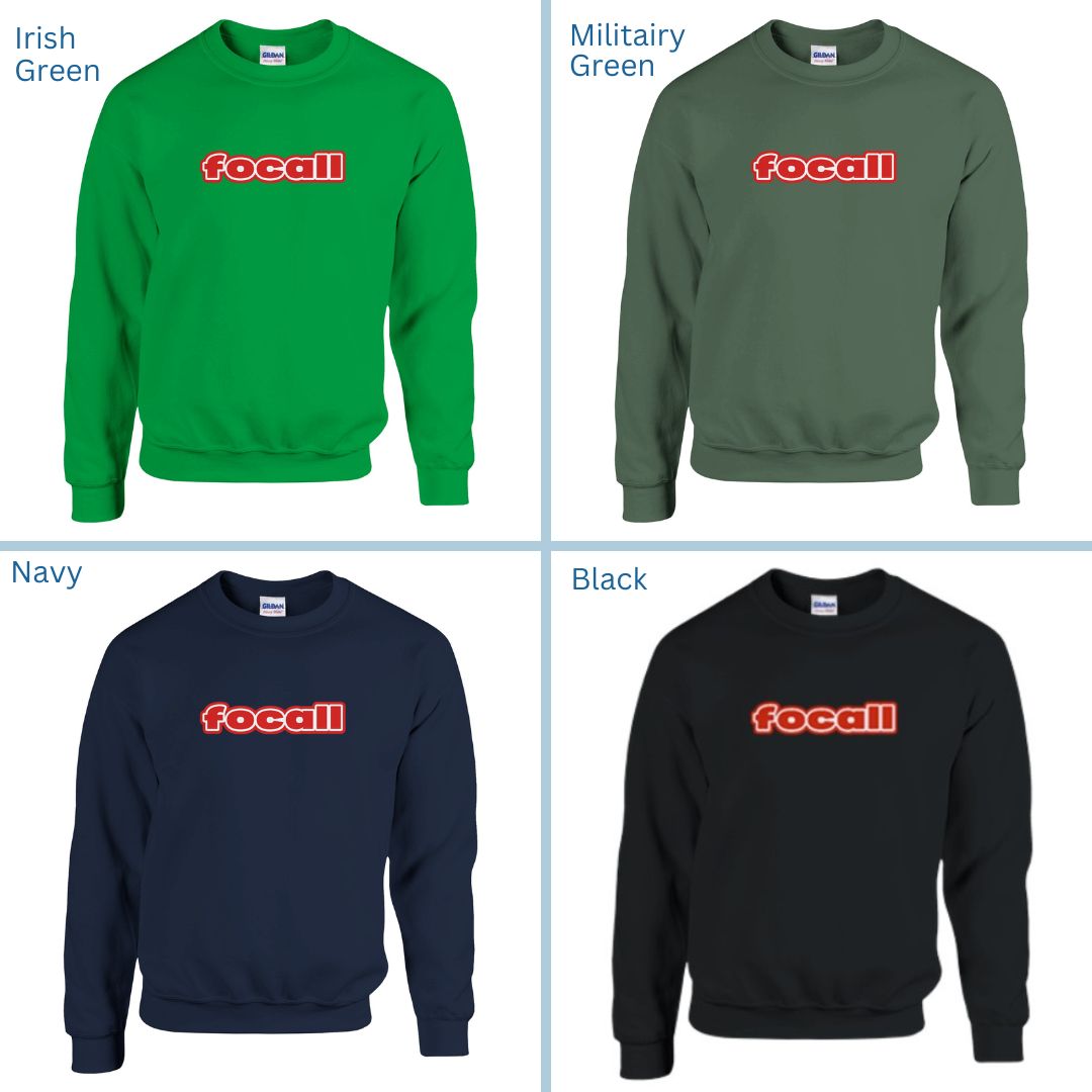 Classic Unisex Crew Neck Sweatshirt | Focall Red White Letters