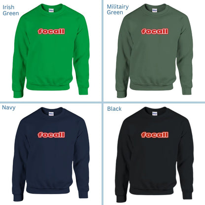 Classic Unisex Crew Neck Sweatshirt | Focall Red White Letters