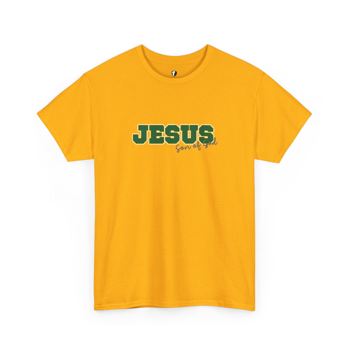 JESUS, Son of God - Varsity T-Shirt - Green Letters