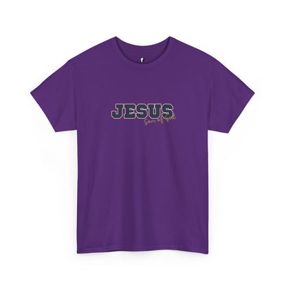 JESUS, Son of God - Varsity T-Shirt - Blauwe Letters