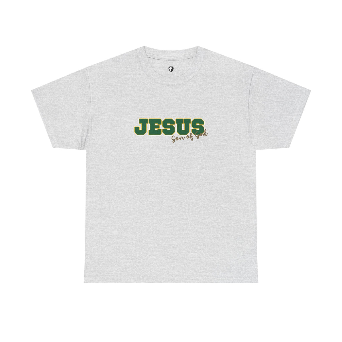 JESUS, Son of God - Varsity T-Shirt - Green Letters