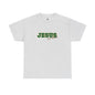 JESUS, Son of God - Varsity T-Shirt - Green Letters