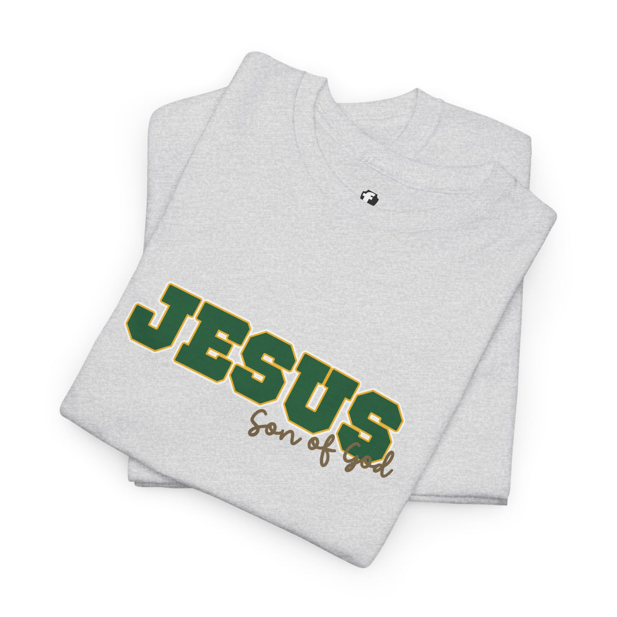 JESUS, Son of God - Varsity T-Shirt - Green Letters