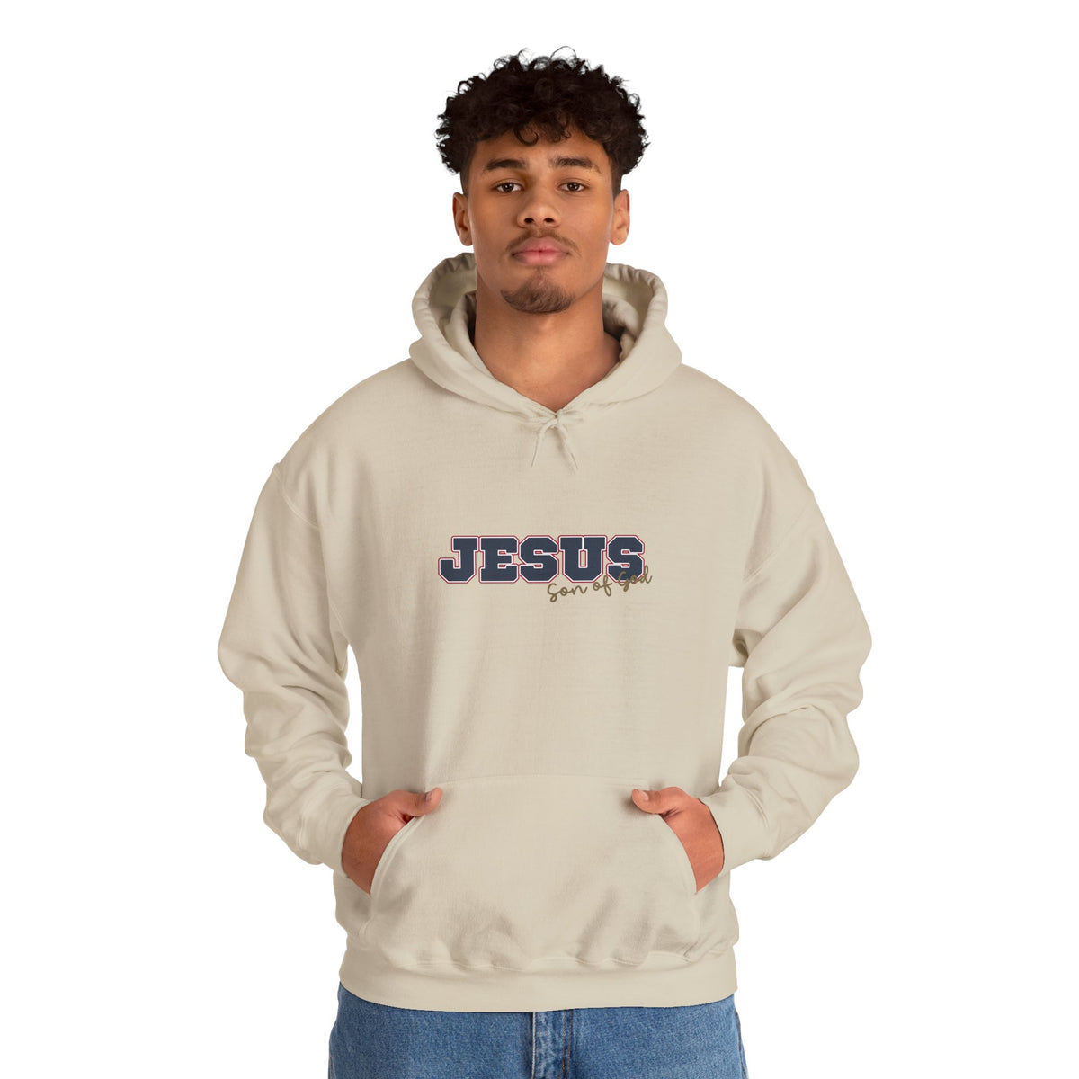 'Jesus, Son of God' Blue Design. Unisex Hoodie