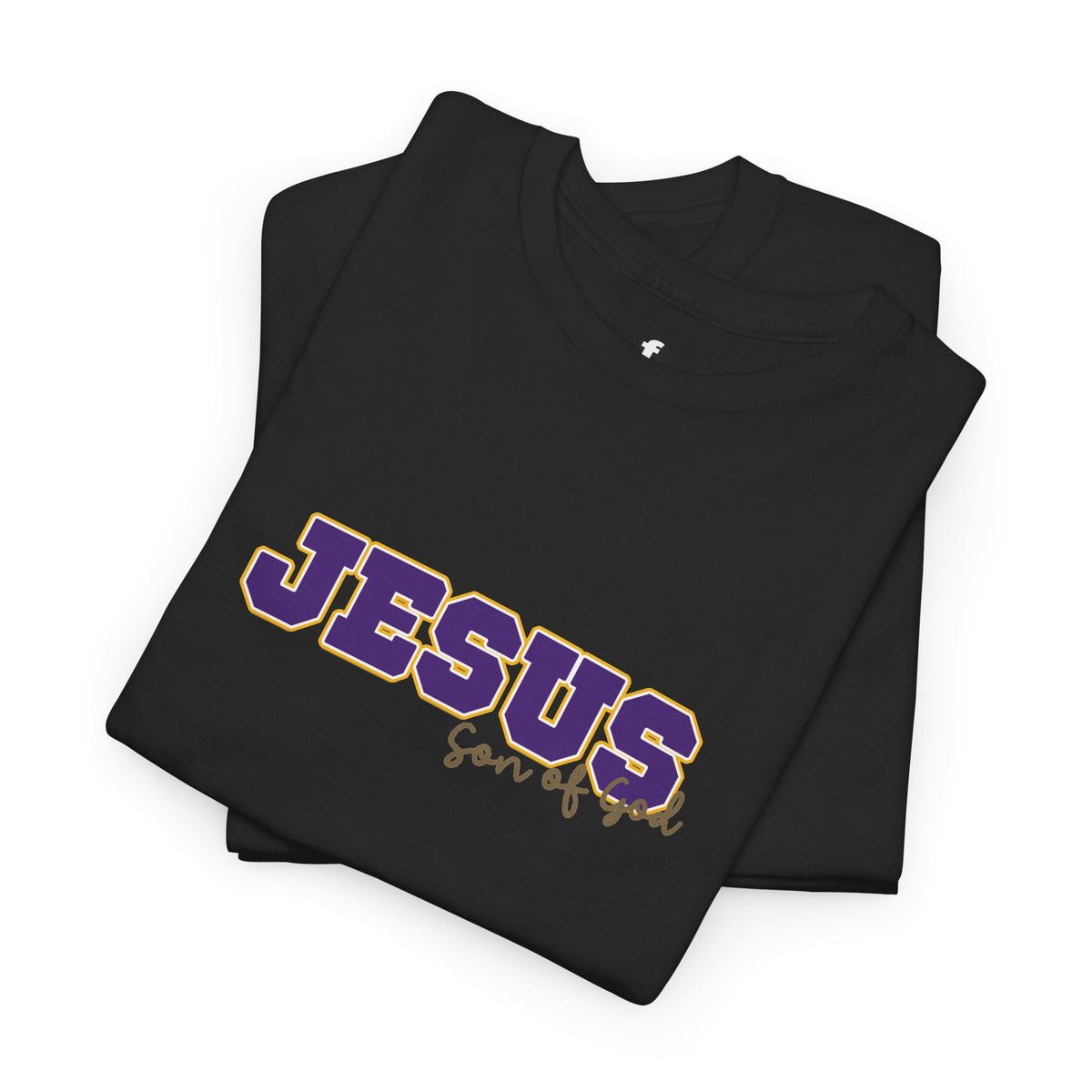 JESUS, Son of God - Varsity T-Shirt - Purple Letters