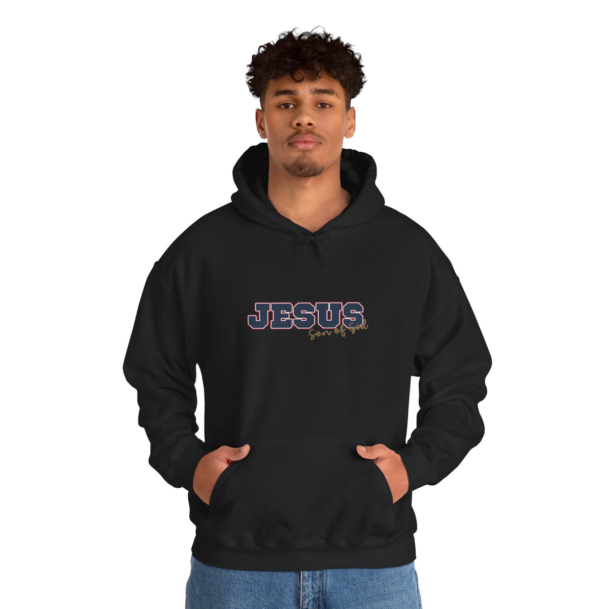 'Jesus, Son of God' Blue Design. Unisex Hoodie