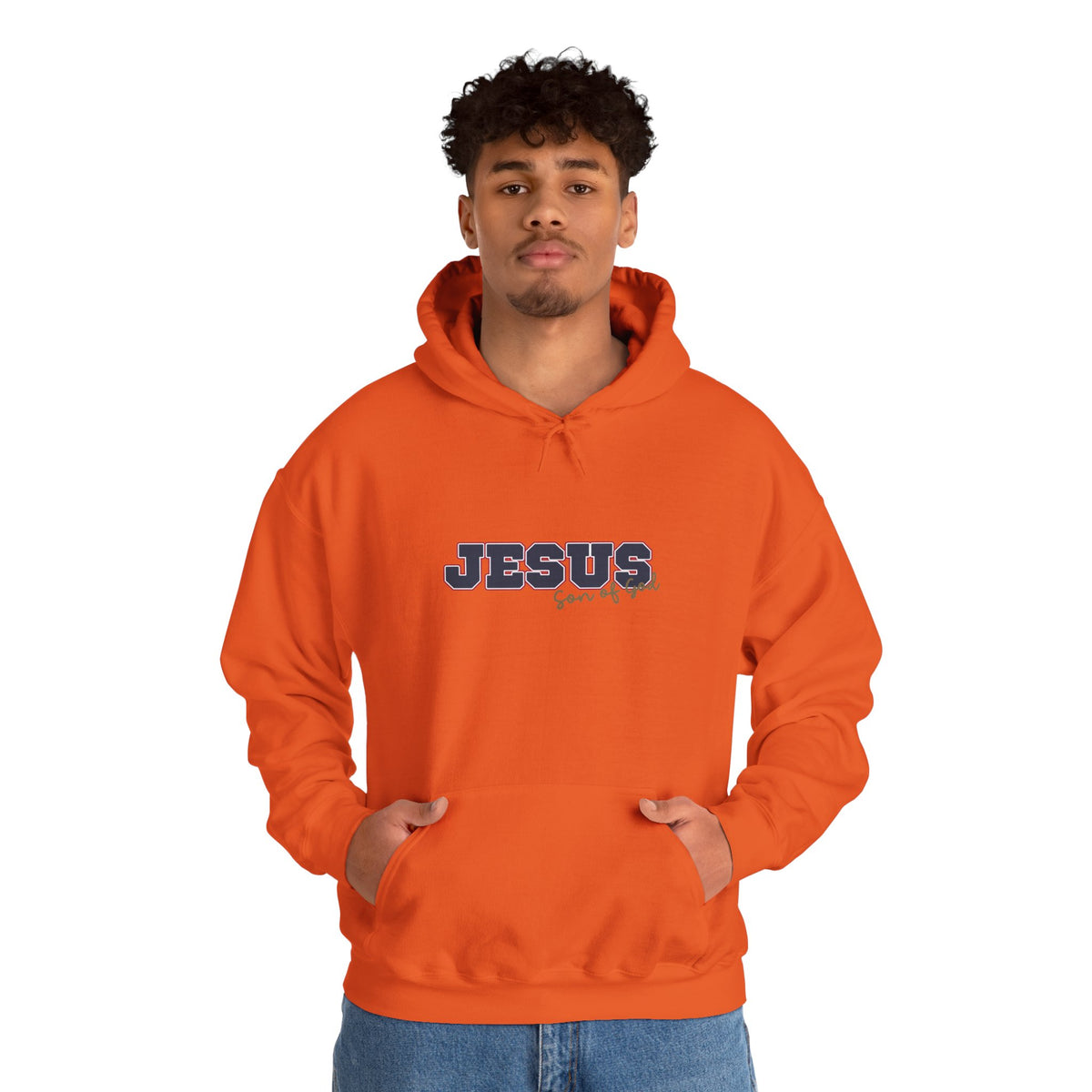 'Jesus, Son of God' Blue Design. Unisex Hoodie