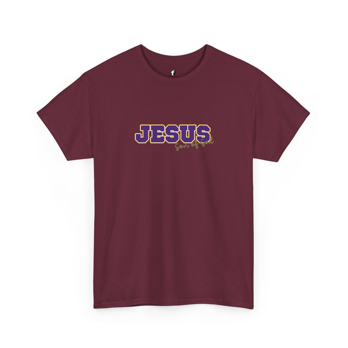JESUS, Son of God - Varsity T-Shirt - Purple Letters