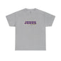 JESUS, Son of God - Varsity T-Shirt - Purple Letters