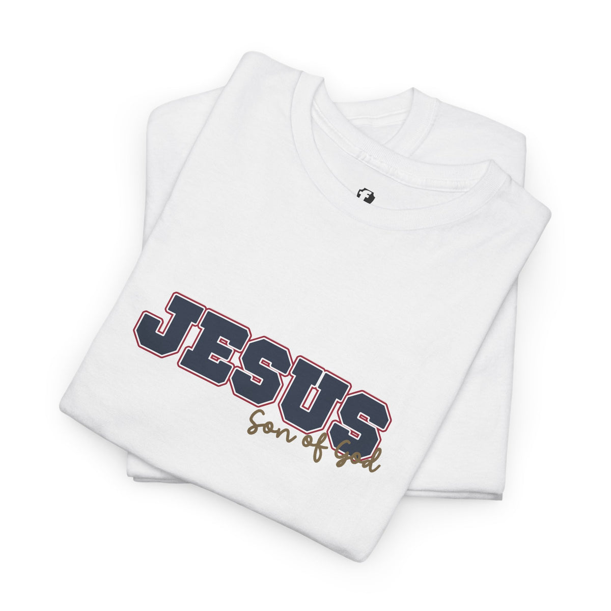 JESUS, Son of God - Varsity T-Shirt - Blauwe Letters