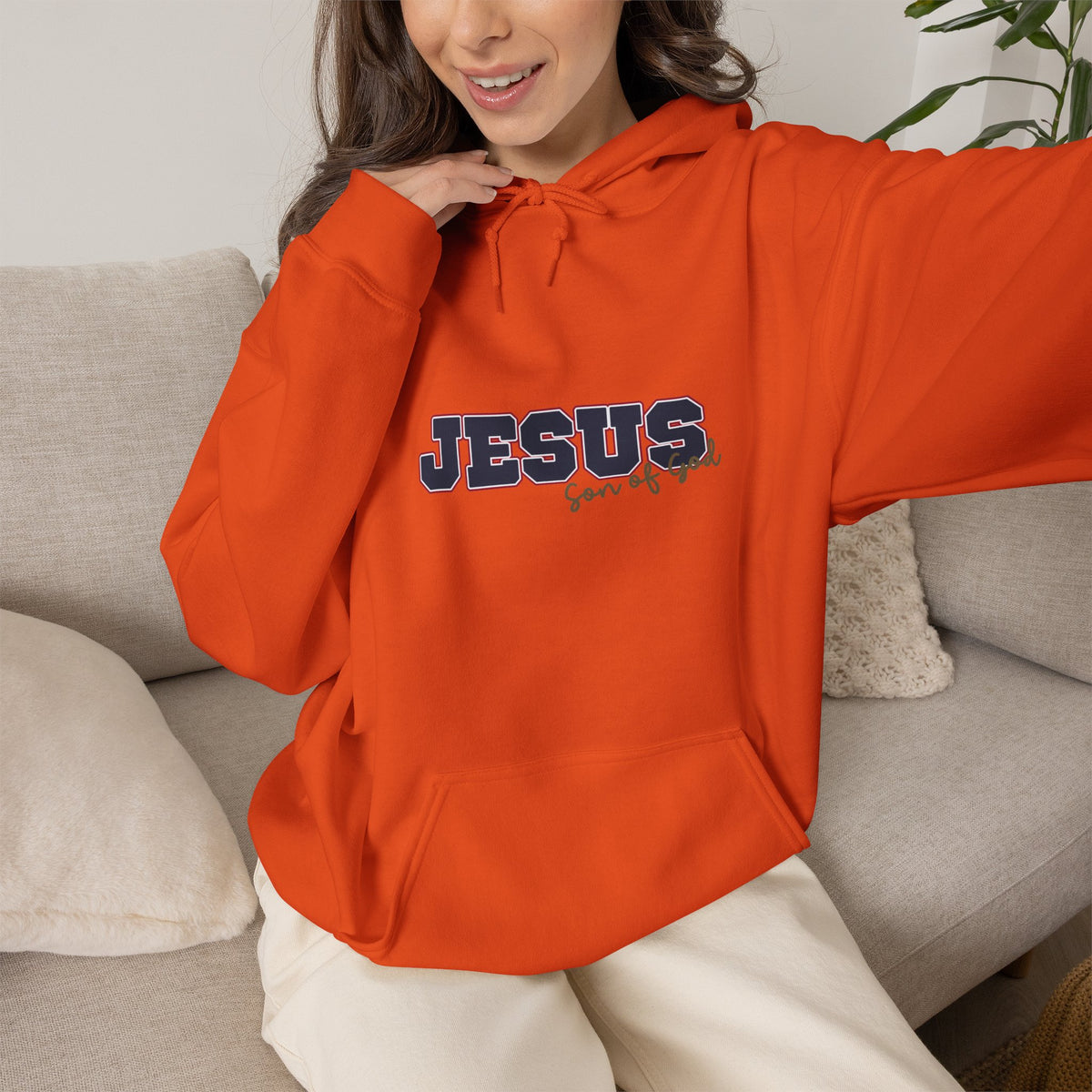 'Jesus, Son of God' Blue Design. Unisex Hoodie