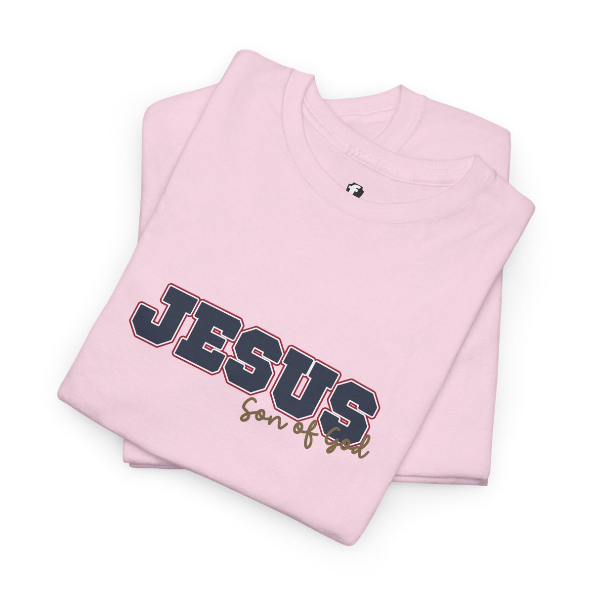 JESUS, Son of God - Varsity T-Shirt - Blauwe Letters