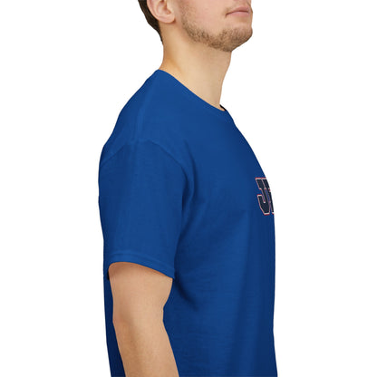 JESUS, Son of God - Varsity T-Shirt - Blauwe Letters