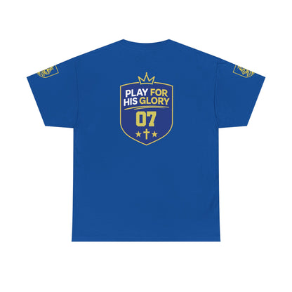 'Play For His Glory' Curaçao Blauw voetbalshirt - WK nummer (met gepersonaliseerde naam en rugnummer)