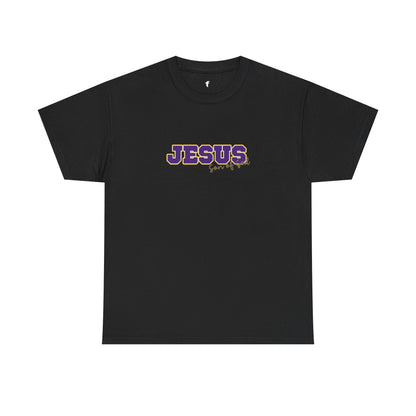 JESUS, Son of God - Varsity T-Shirt - Purple Letters