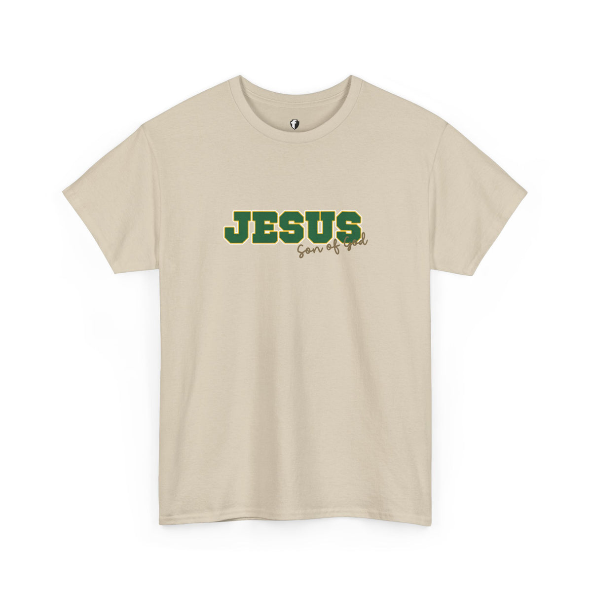 JESUS, Son of God - Varsity T-Shirt - Green Letters